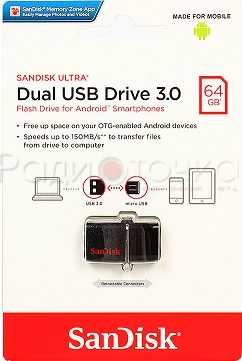 Флэш-память 64Gb SanDisk Dual Drive OTG USB 3.0 USB/MicroUSB /
