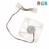 Вентилятор LED RGB 120х120х25 12V, 4 pin, провод