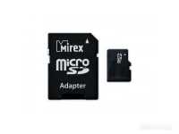 Карта памяти Micro-SDHC  4Gb Mirex (UHS Class 10, запись-10 М/с, чтение-25 М/с) адаптер