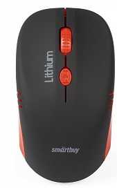 Мышь беспроводная Smartbuy 344CAG черно-красная встроенный аккумулятор, 1600dpi