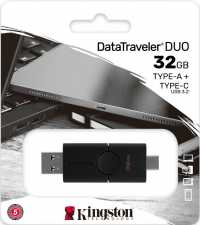 Флэш-память 32Gb Kingston DataTraveler DUO Type-A /Type-C (USB 3.1, до 500 Мбайт/сек)