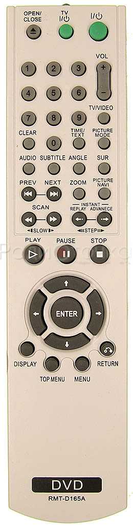 Пульт ДУ SONY RMT-D165A (DVD), (RM-D641 DVD универс)