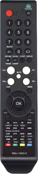 Пульт ДУ Supra RM-L1042 (универс.) (корпус RCF1B)