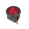 Выключатель клавишный 2 положения круглый (Красный, ON-OFF, 250V, 6A, 3pin, подсветка)