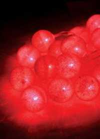 Гирлянда КОСМОС KOCNL-EL150 "Пушистые шарики" 20LED красные шарики 2 см 5.4м (3,9м+ 1,5м)