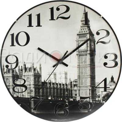 Часы настенные IRIT IR-629 Англия, d=35,5см, плавный ход, пластик/стекло