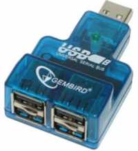Концентратор USB 2.0 Gembird UHB-CN224, 4 порта, мини, ноутбук
