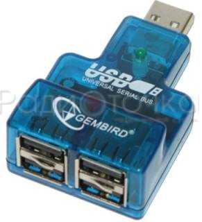 Концентратор USB 2.0 Gembird UHB-CN224, 4 порта, мини, ноутбук