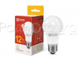 Лампа ASD/inHome A60 E27 12W (1080lm) 3000K 110x60