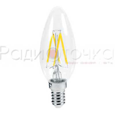 Лампа Ecola E14 5W 4000 96x37 нитевидная, прозр. Premium свеча