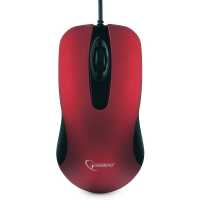 Мышь Gembird MOP-400-R, красный, 1000 dpi /2 кнопки +колесо-кнопка / бесшумный клик