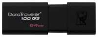Флэш-память 64Gb Kingston DT100G3 (USB 3.2  до 130 Мбайт/сек)