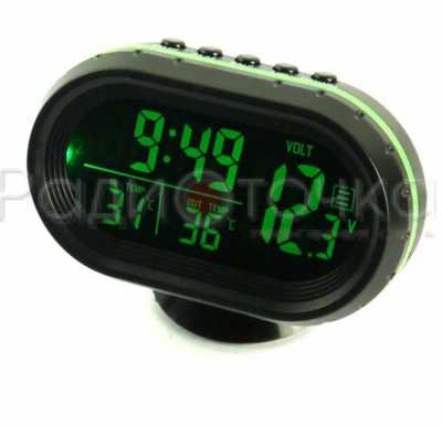 Часы автомобильные VST7009V-5 (температура, будильник, вольтметр)