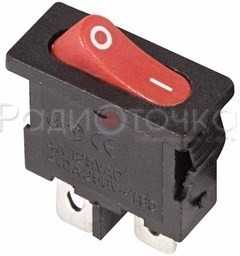 Выключатель клавишный 250V 6А (2с) ON-OFF красный Mini (RWB-103)