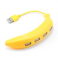 Концентратор USB 2.0 Konoos UK-44, 4 порта USB "Банан", блистер