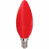Лампа Ecola E14 6W 2700 100x37 свеча Красная матовая
