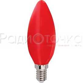 Лампа Ecola E14 6W 2700 100x37 свеча Красная матовая