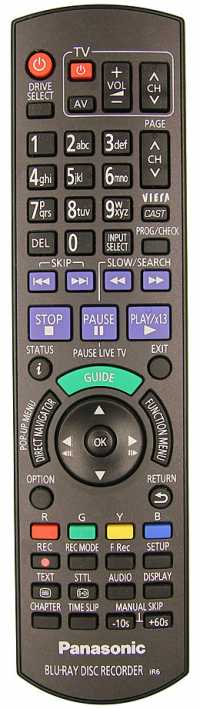 Пульт ДУ Panasonic N2QAYB000475 (BLU-RAY RECORDER) оригинал