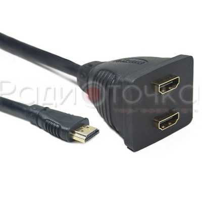 Разветвитель HDMI Cablexpert, 1 компьютер => 2 монитора, пасcивный, Full-HD, 3D, 1.4v