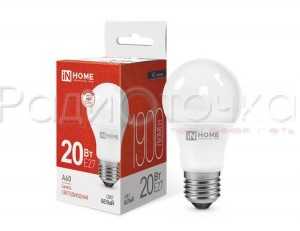 Лампа ASD/inHome A60 E27 20W (1800lm) 4000K 135x60 (без пульсации)