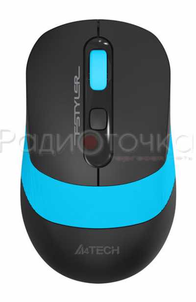 Мышь беспроводная A4Tech Fstyler FG10 черный/синий оптическая (2000dpi) USB