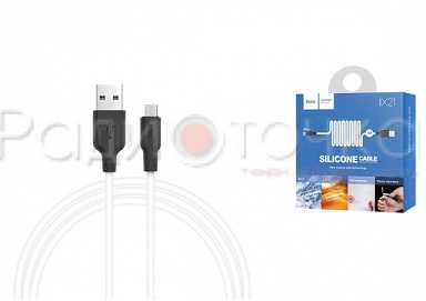 DATA кабель HOCO X21 Silicone USB 2.0 - micro USB, 2.4A, 1м