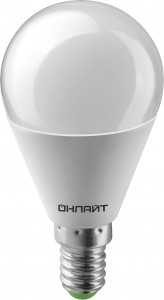 Лампа ОНЛАЙТ G45 E14 10W(700lm) 2700K 88х46 шар