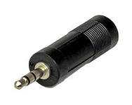 Переходник штекер 3,5мм на гнездо 6,3мм стерео (пластик)