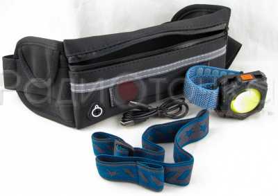 Фонарь налобный HT-387 (Аккум, type-C, наручный, сумка)