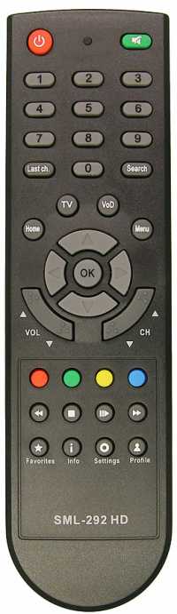 Пульт ДУ SAT РОСТЕЛЕКОМ SML-292 Premium HD, SML-482 HD Base (МТС, Utel, SmartLabs)