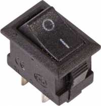 Выключатель клавишный 250V 3А (2с) ON-OFF черный Micro (RWB-101)