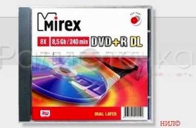 DVD+R Mirex 8,5Gb 8x, Slim DL (двухслойный)