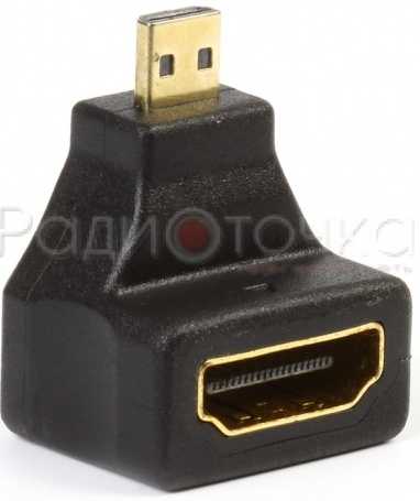 Переходник HDMI гнездо -  microHDMI штекер угловой