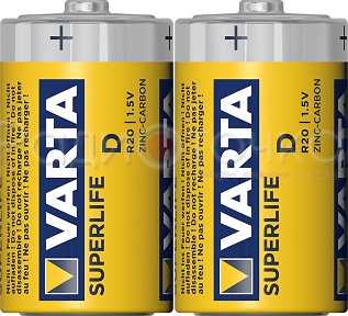 Элемент питания Varta SUPER LIFE R20/343 BL2