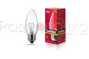 Лампа Camelion B35 E27 40W свеча прозрачная