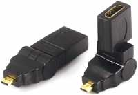 Переходник HDMI гнездо -  microHDMI штекер, поворотный, OT-AVW33