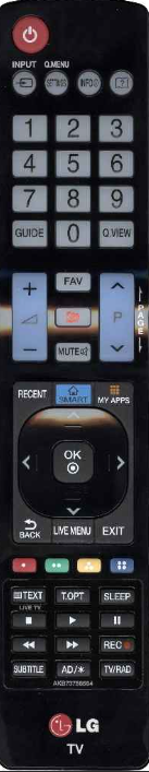 Пульт ДУ LG AKB73756564 / AKB73756565 /  AKB73756593, 3D, оригинал