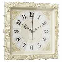 Часы настенные "Рубин" Классика (квадрат 38*38см, корпус белый с золотом)