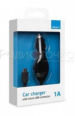 Авто-З/У Deppa Micro USB, черный, 1000 mA