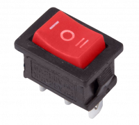Выключатель клавишный красный с нейтралью SC-767 (ON-OFF-ON, 250V, 6A, 3с)