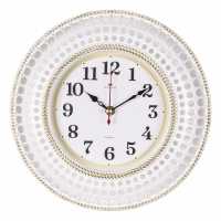 Часы настенные "Рубин" Классика (Круг 29см, корпус белый с золотом)