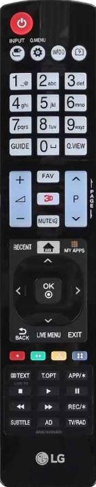 Пульт ДУ LG AKB74455403, 3D LCDTV, оригинал