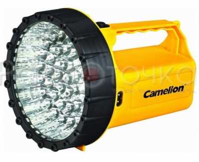 Фонарь Camelion LED 29316 (акк. 6V 4000mAh) 43св/д желт./пластик