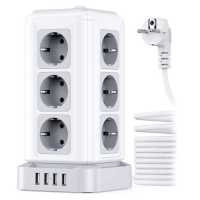 Сетевой фильтр RITMIX RM-2124 White (12 роз, 4*USB)