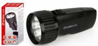 Фонарь UltraFlash LED3859 (акк. 4V 0.4Ah) 5св/д до 30м, черный/пластик, вилка 220V