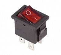 Выключатель клавишный красный с подсветкой 250V 6A (4c) On-Off Mini SC-768