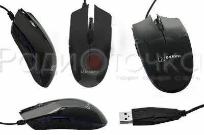 Мышь OXION OMS011BK игровая, черная(1600 dpi, 6 кнопок, USB)
