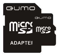 Карта памяти Micro-SDHC  4Gb Qumo class 4 (адаптер SD)