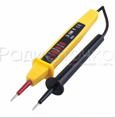 Тестер-пробник STEKKER ступенч. индикации, контактный двухполюсной до 500V, желтый