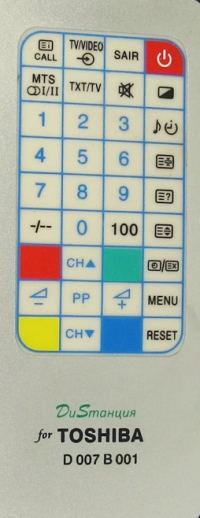 Пульт ДУ TOSHIBA D007B001 (универс), RM-162B (универс)